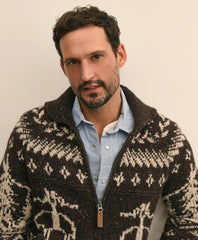 Donegal Wool Emblem Chunky Zip Cardigan