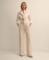 Fitted Funnel Neck Shirt in Non-Iron Royal Oxford Cotton