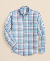 Irish Linen Polo Button Down Collar, Plaid Shirt