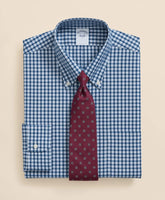 Stretch Supima® Cotton Non-Iron Pinpoint Oxford Polo Button Down Collar, Check Dress Shirt