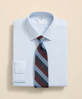 Stretch Supima® Cotton Non-Iron Textured Dobby Ainsley Collar, Graph Check Dress Shirt