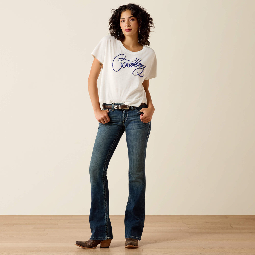Ariat R.E.A.L. Mid Rise Stretch Whipstitch Boot Cut Jean