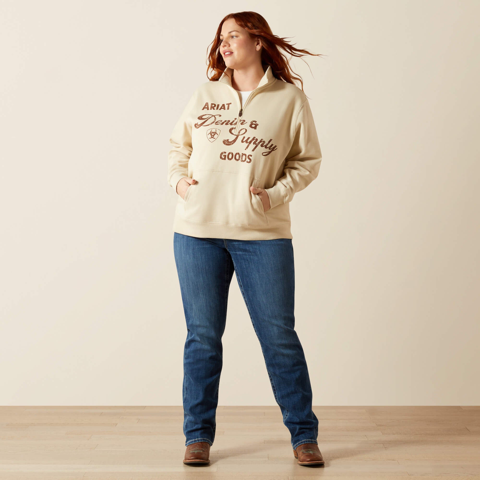 Ariat Denim and Supply 1/2 Zip Sweatshirt