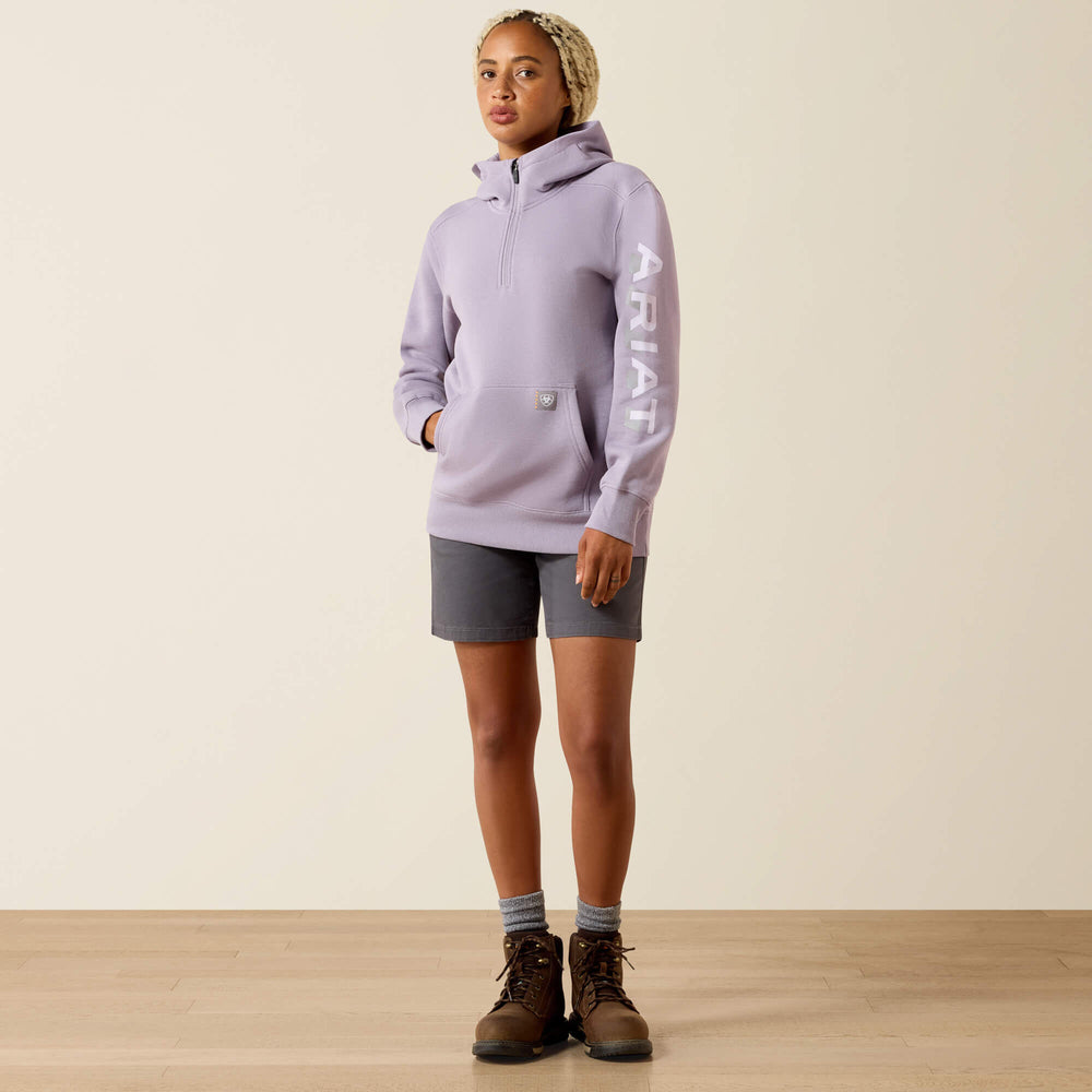 Ariat Rebar Lightweight Logo 1/2 Zip Hoodie