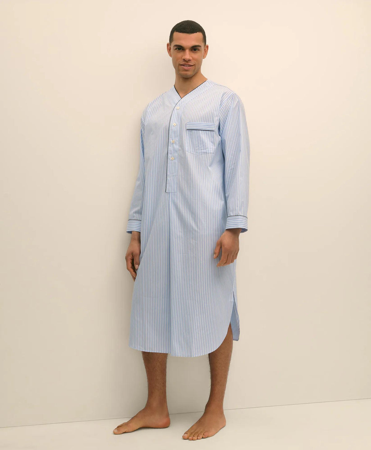 Cotton Broadcloth Striped Nightshirt