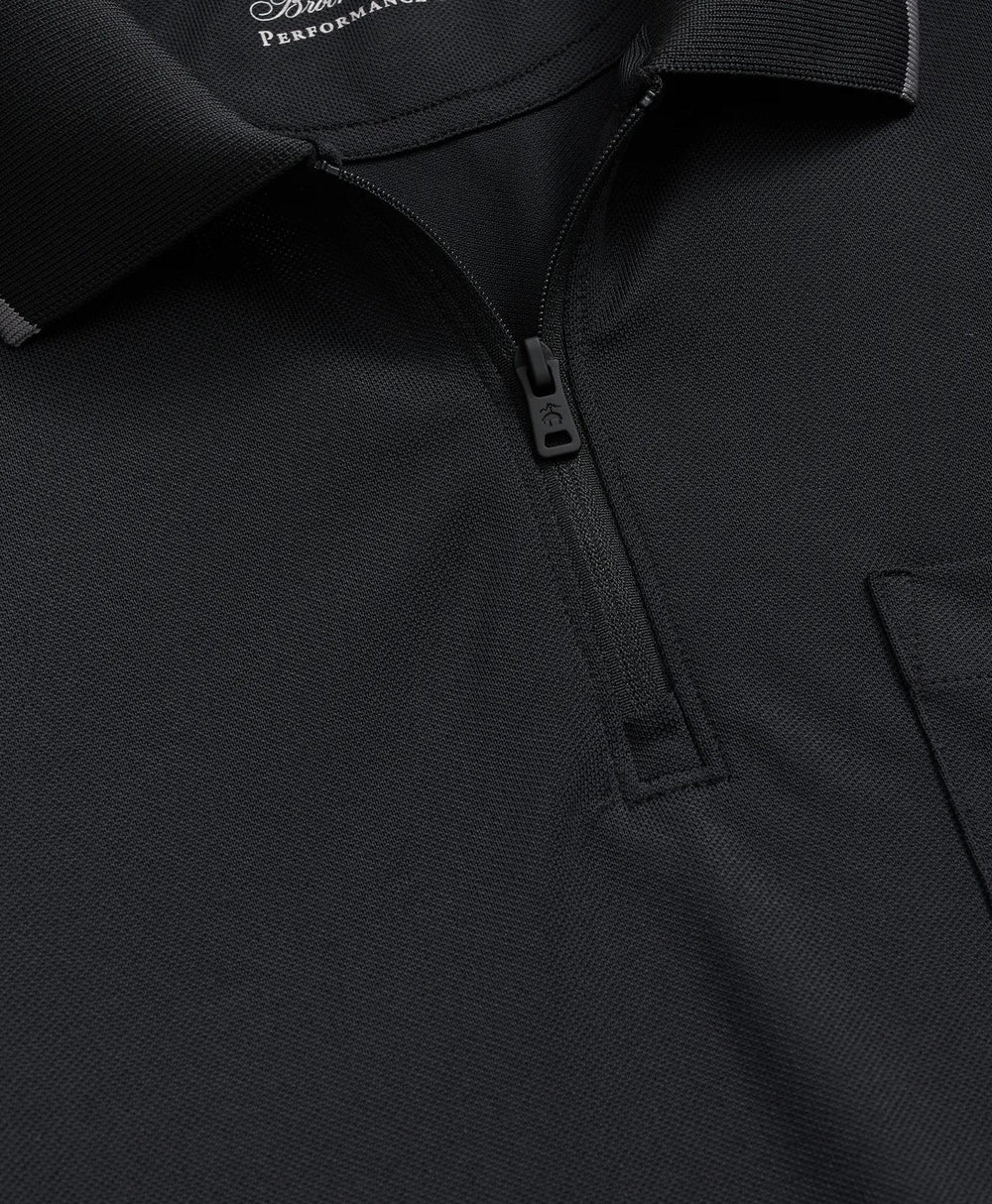 Performance Series Long-Sleeve Zip-Neck Polo Shirt