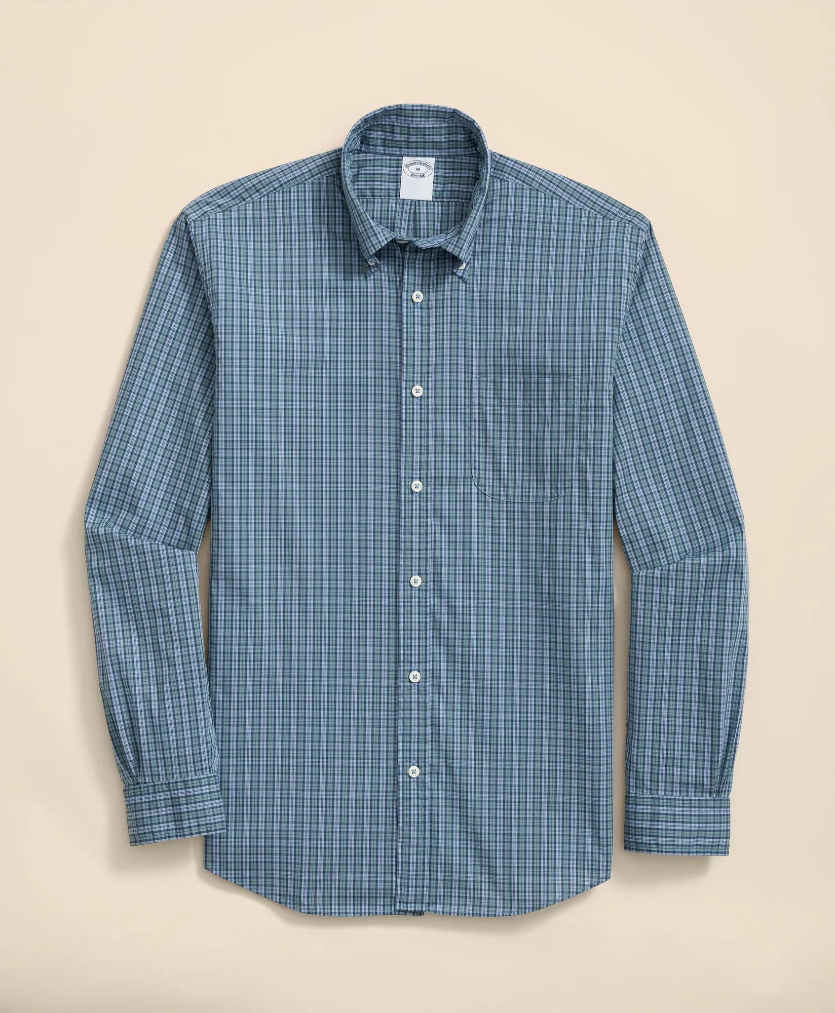 Performance Series Stretch Polo Button-Down Collar, Tartan Sport Shirt