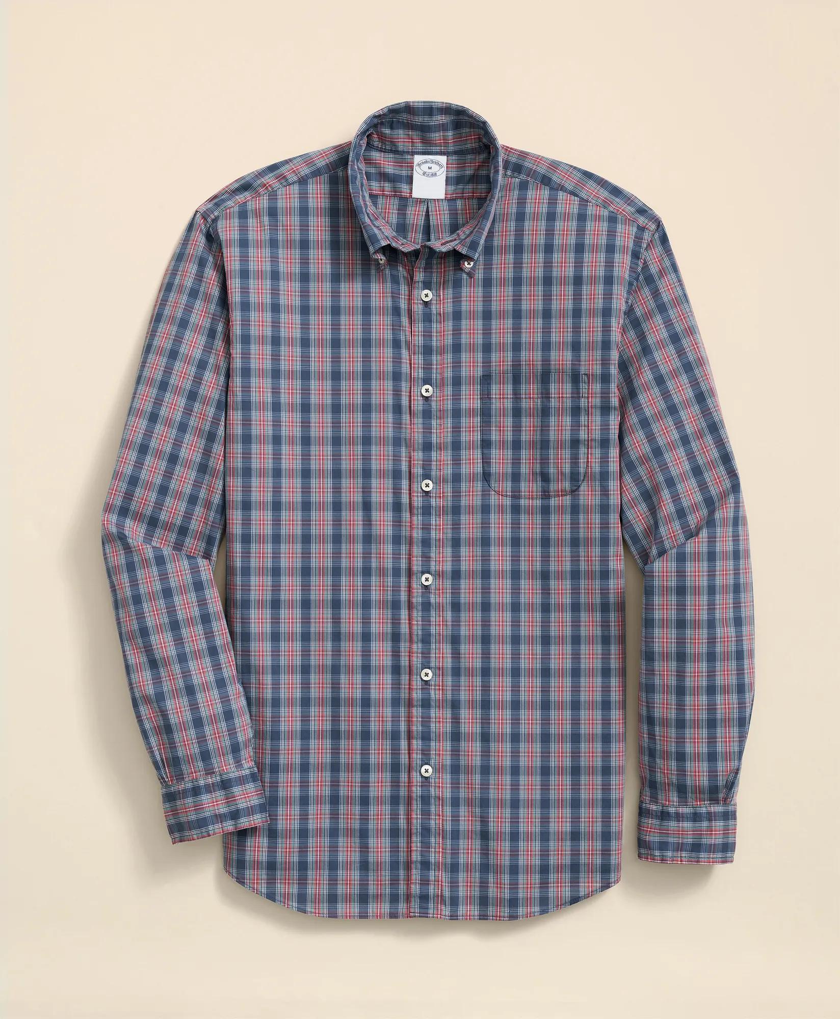Performance Series Stretch Polo Button-Down Collar, Tartan Sport Shirt
