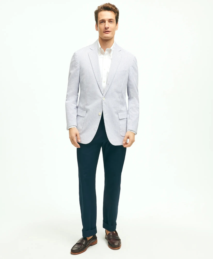 Classic Fit Stretch Cotton Seersucker Sport Coat