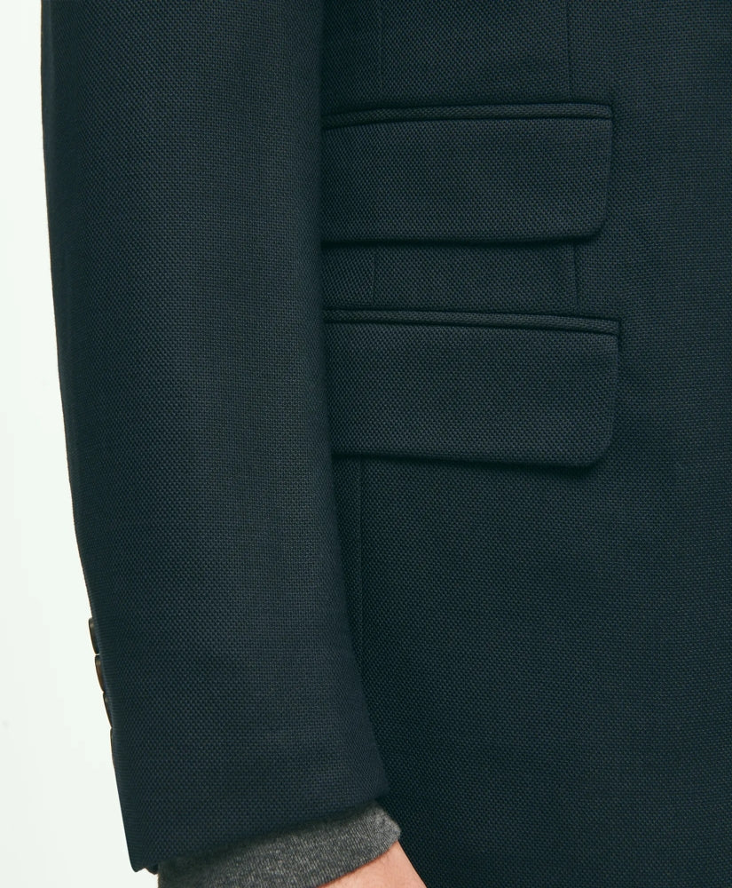 Slim Fit Stretch Wool Hopsack Blazer