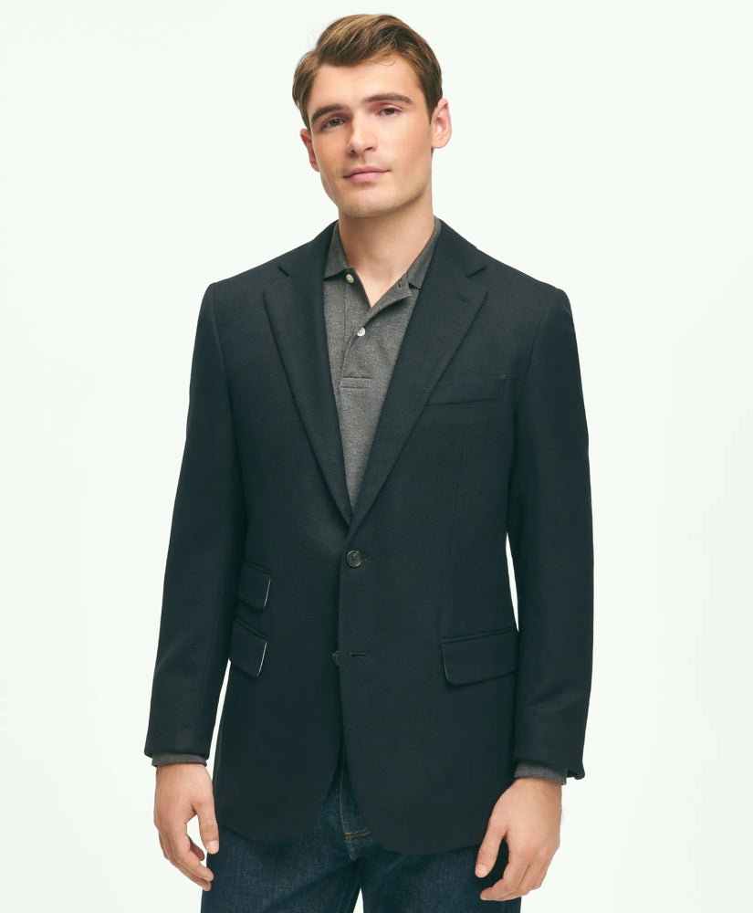 Slim Fit Stretch Wool Hopsack Blazer